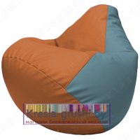 Бескаркасное кресло мешок Груша Г2.3-2036 (оранжевый, голубой)